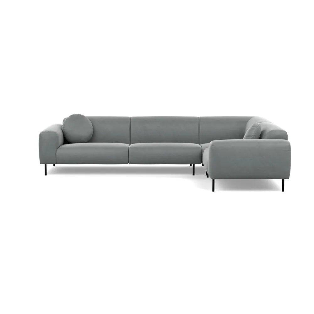 Heal's Luna Medium Right Hand Facing Corner Sofa Marylebone Velvet Smoke
