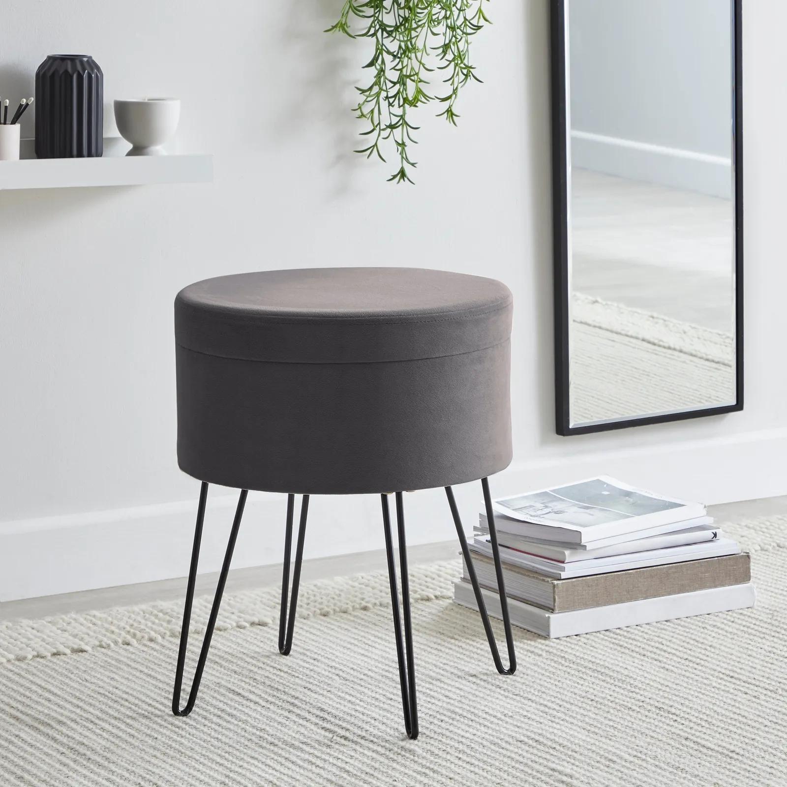 Joanna Storage Stool Mid Grey
