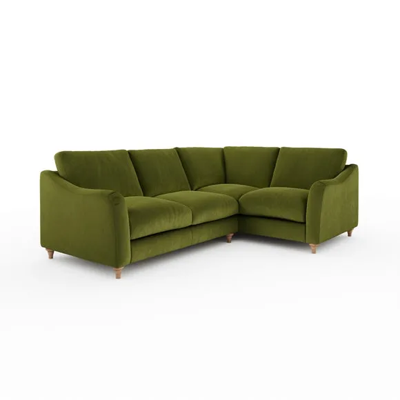 Hattie Matte Plush Velvet Corner Sofa 6