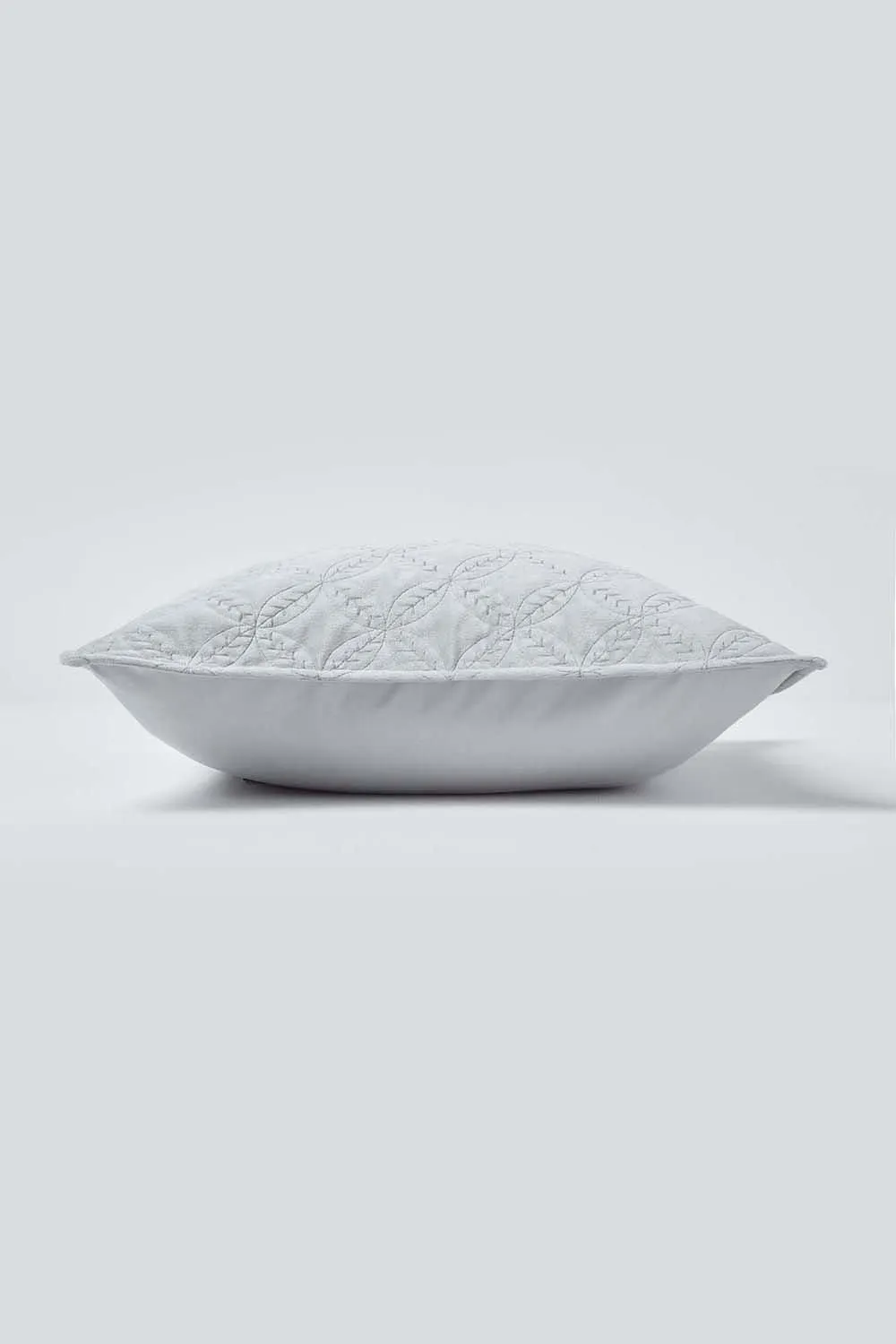 Homescapes Luxury Quilted Velvet Cushion Cover Geometric Pattern in Grey 2