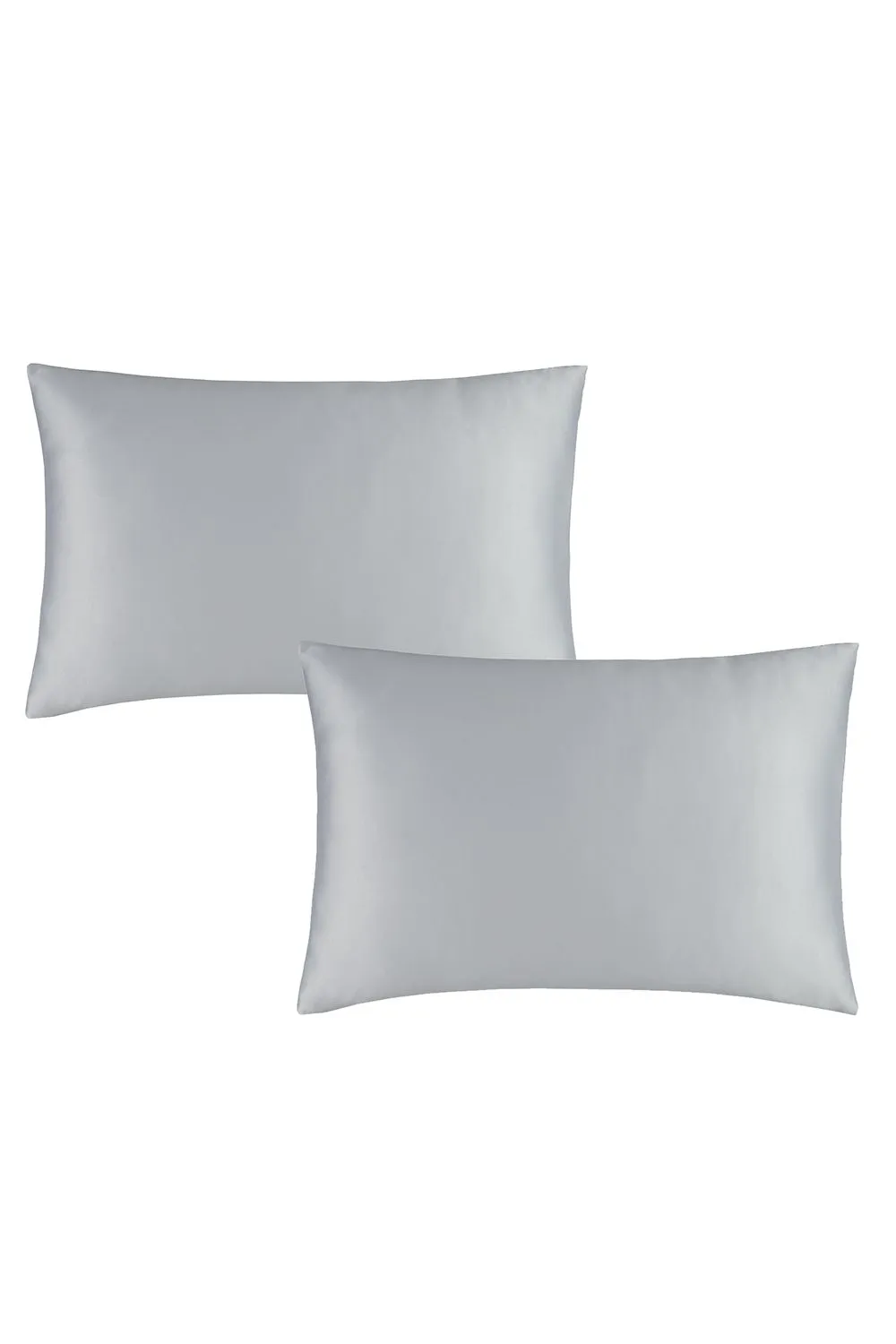Catherine Lansfield 'Silky Soft Satin' Standard Pillowcase Pair in Silver 2