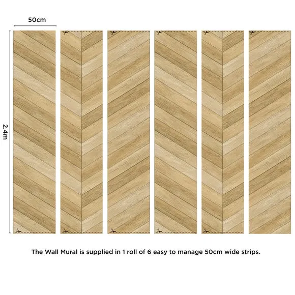 Chevron Wood Wall Mural 4