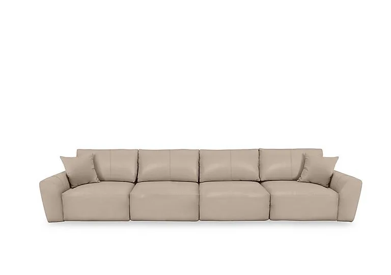 Gemini NC Leather 4 Seater Power Glider Sofa - NC Pebble