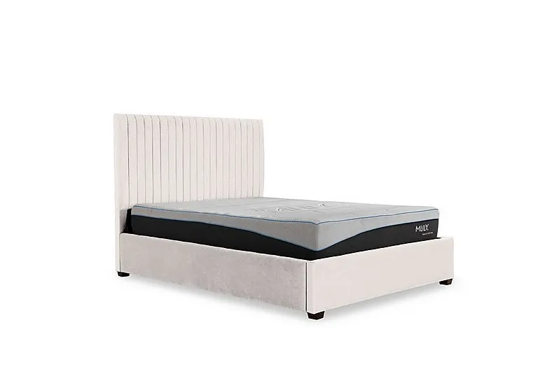 Sam 133cm Headboard Manual Ottoman Bed Frame - Double - Keswick Snowflake