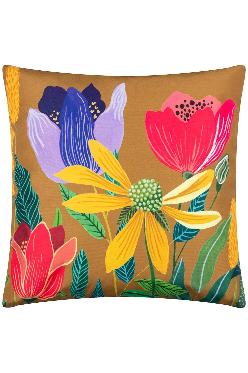 Wylder Nature House of Bloom Celandine Square Water & UV Resistant Outdoor Cushion in Yellow
