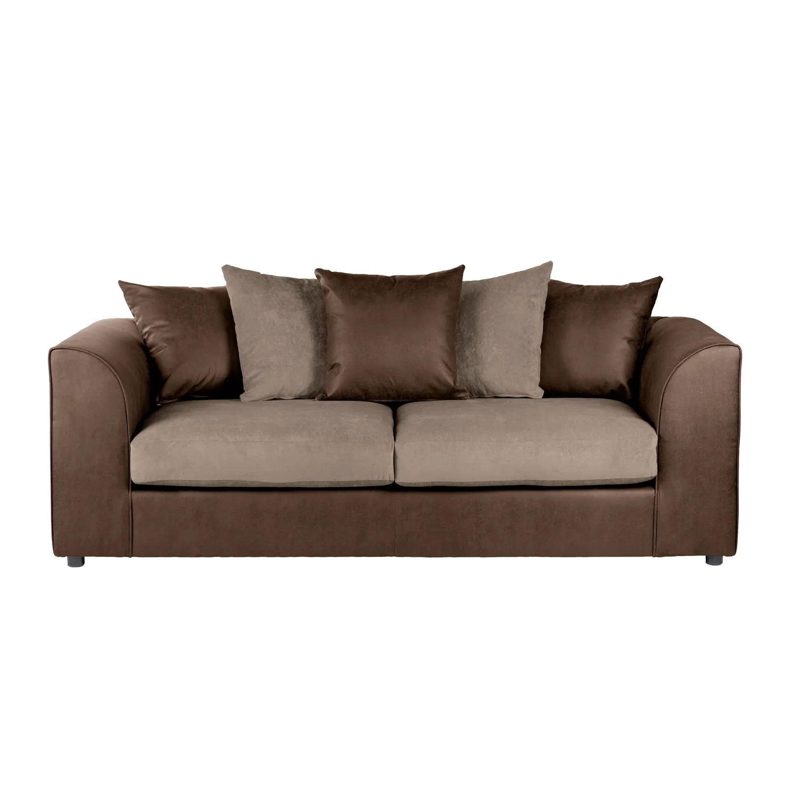 Blake Fabric Combo 3 Seater Sofa Brown