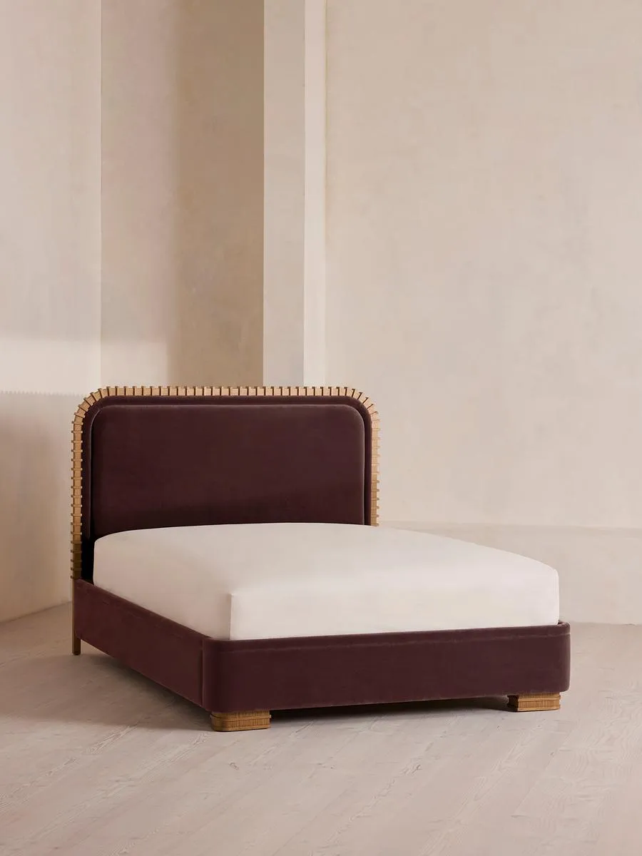 Angus Bed, Superking, Velvet, Aubergine