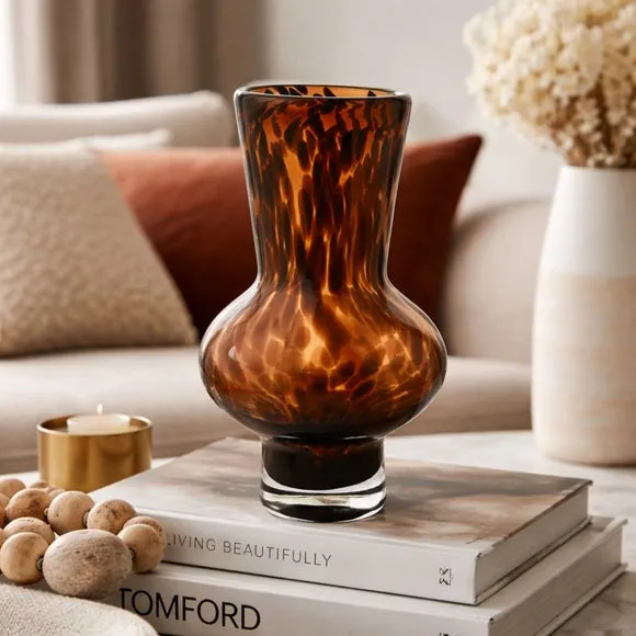 Hestia Tortoise Shell Glass Vase