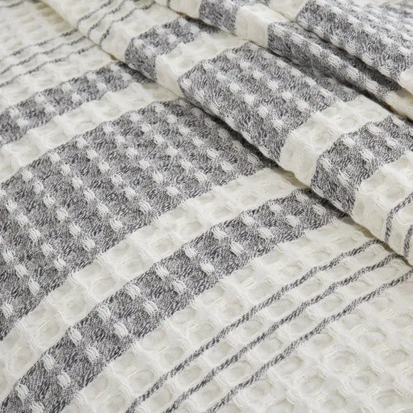 Hayden Waffle 100% Cotton Throw Blanket 2