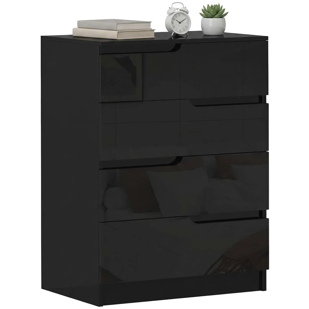 HOMCOM 4 Drawer Chest of Drawers for Bedroom, 60 x 40 x 85cm, Black 2