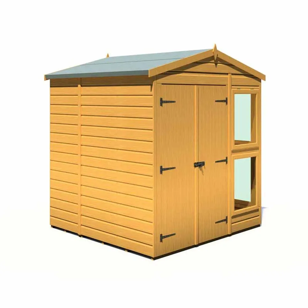 Shires Sun Hut 6 x 6 Feet Potting Shed - L179 x W185.8 x H214.6 cm in Brown 3