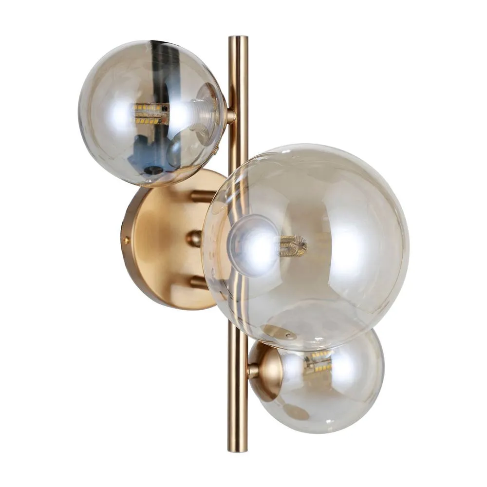 Netlighting Canello Modern 3 Light Wall Lamp G9 in Gold