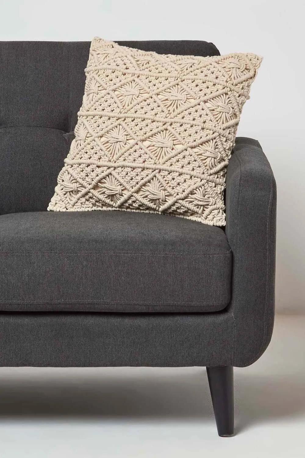 Homescapes Willow Handwoven Natural Macrame Cushion 2