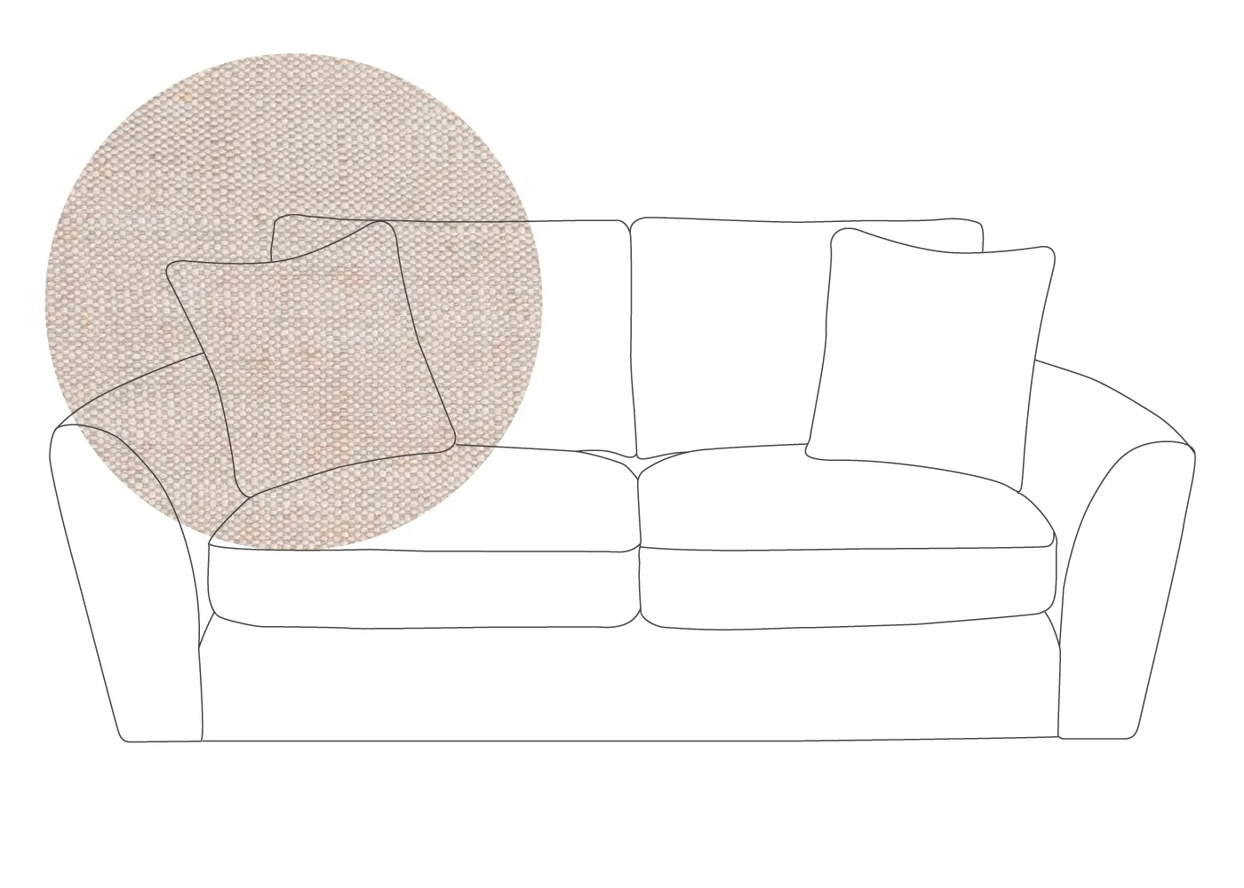 Heal's Snooze 3 Seater Sofa Broad Weave Putty Black Feet 1