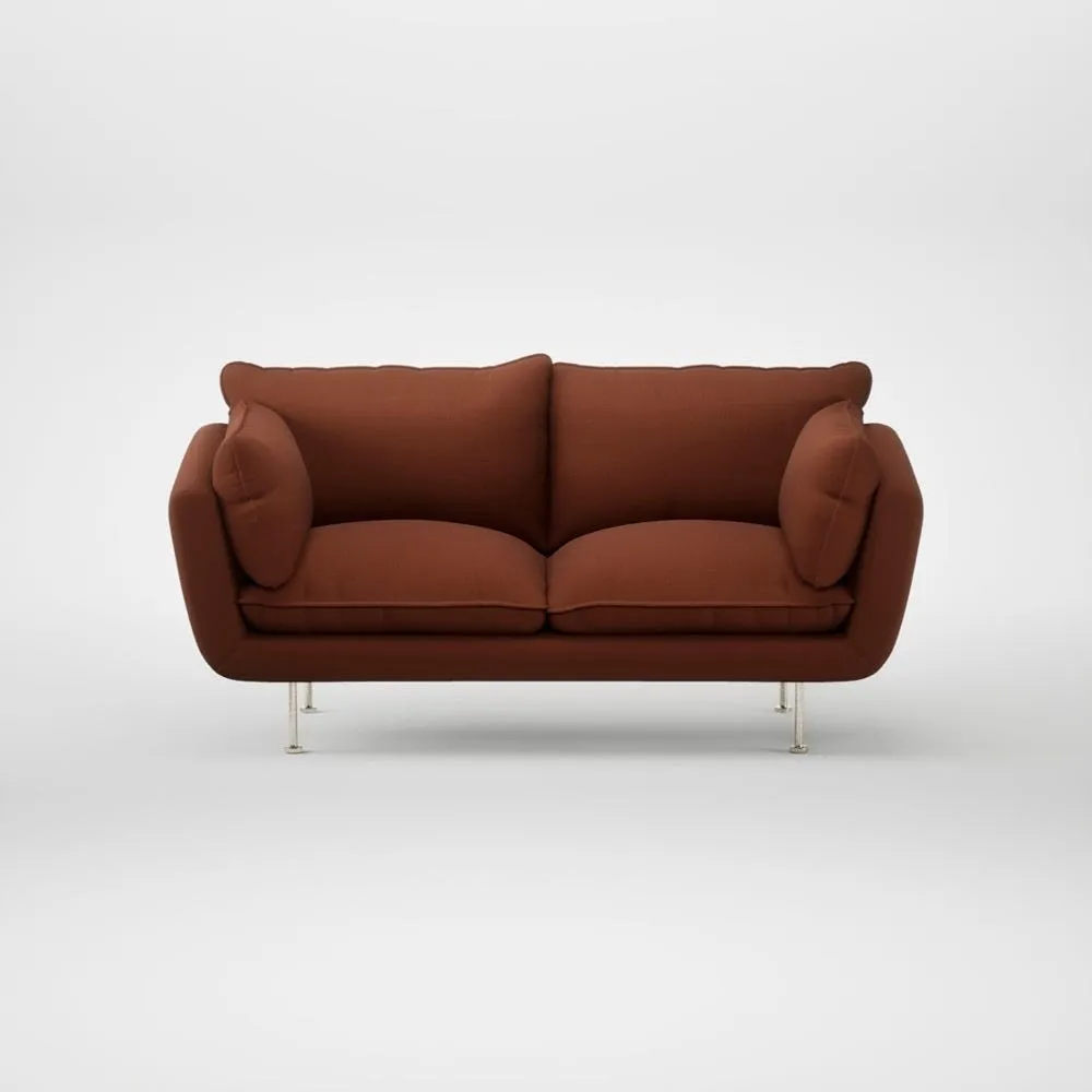 Heal's Allora 2 Seater Sofa Smart Cotton Linen Rust Stainless Steel Feet 1