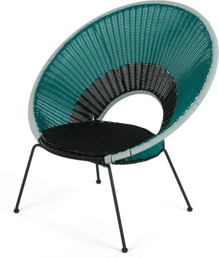Yuri Garden Lounge Chair, Multi Woven Blue