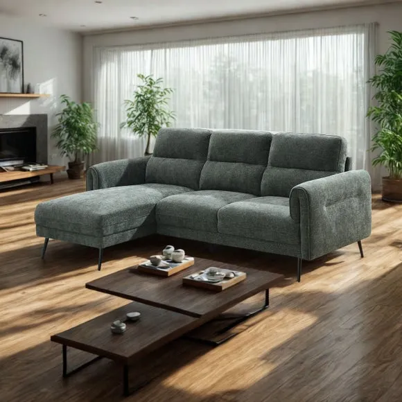 Kelso 3 Seater Chenille Corner Chaise Sofa 1