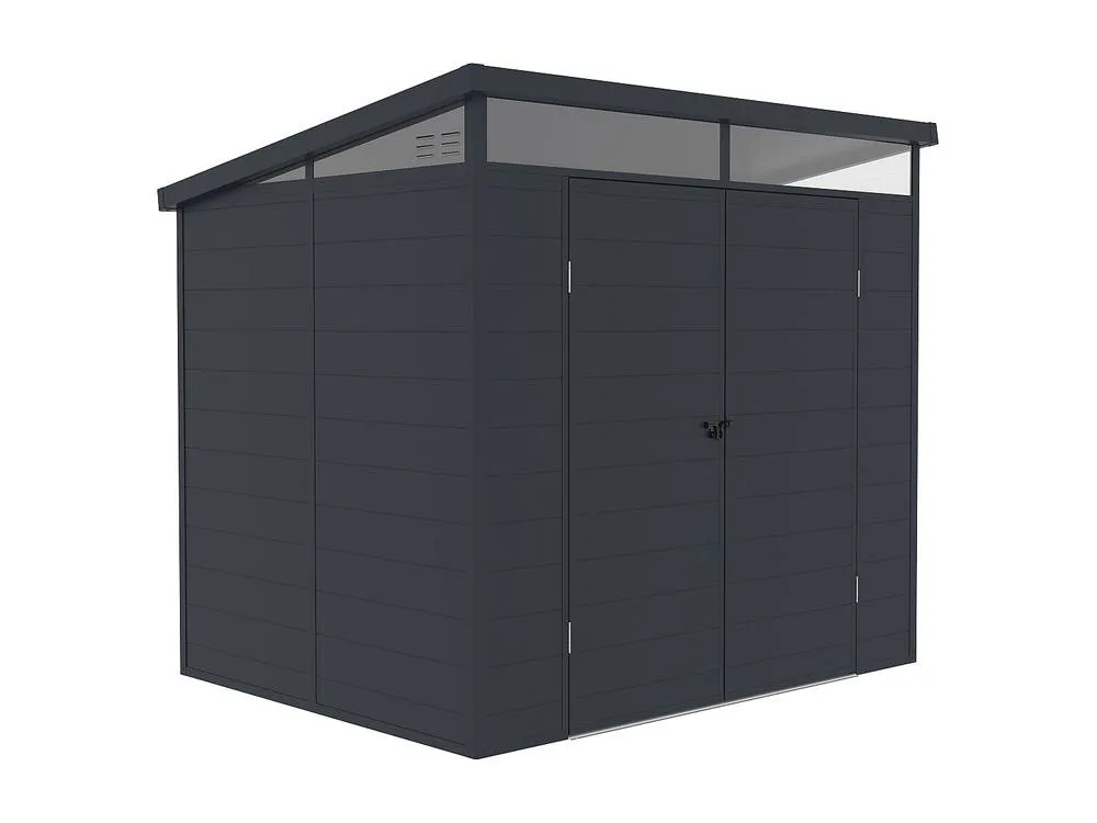 Vente-unique Resin Garden Shed - Anthracite Grey - 4.57 M² - With Floor - MINARO in Dark Grey 5
