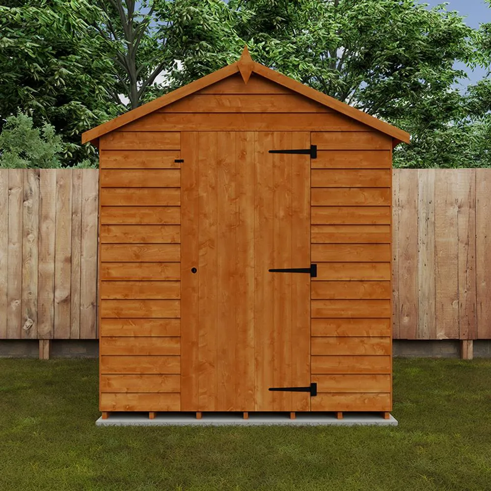 Buttercup Farm 8 x 6 Feet Value Apex 9mm Shed - Solid Wood/Softwood/Pine in Burnt Orange 5