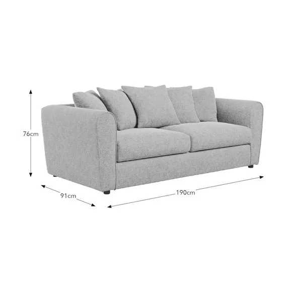 Blake Curved Arm Chunky Chenille 3 Seater Sofa 6
