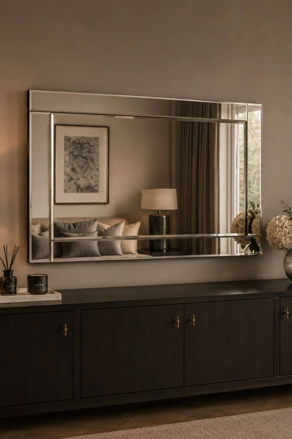 Yearn Mirrors Simple Contemporary Wall Mirror 90x60cm in Clear
