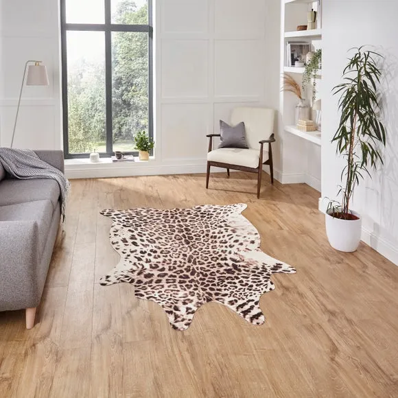 Faux Leopard Print Rug 2
