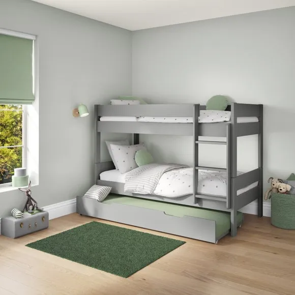 Compact Wooden Bunk Bed With Open Trundle 3
