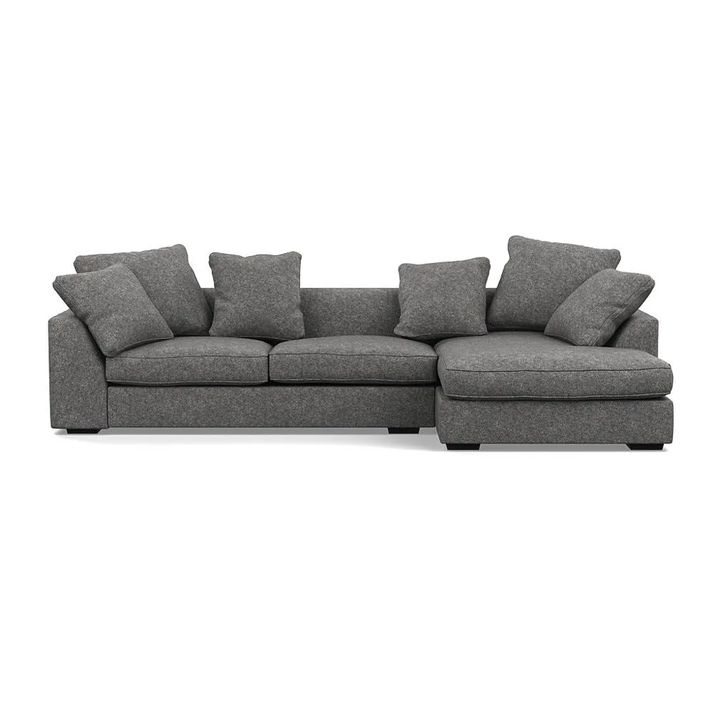 Heal's Cumulus RHF Corner Sofa Melton Wool Shale Black Black 2