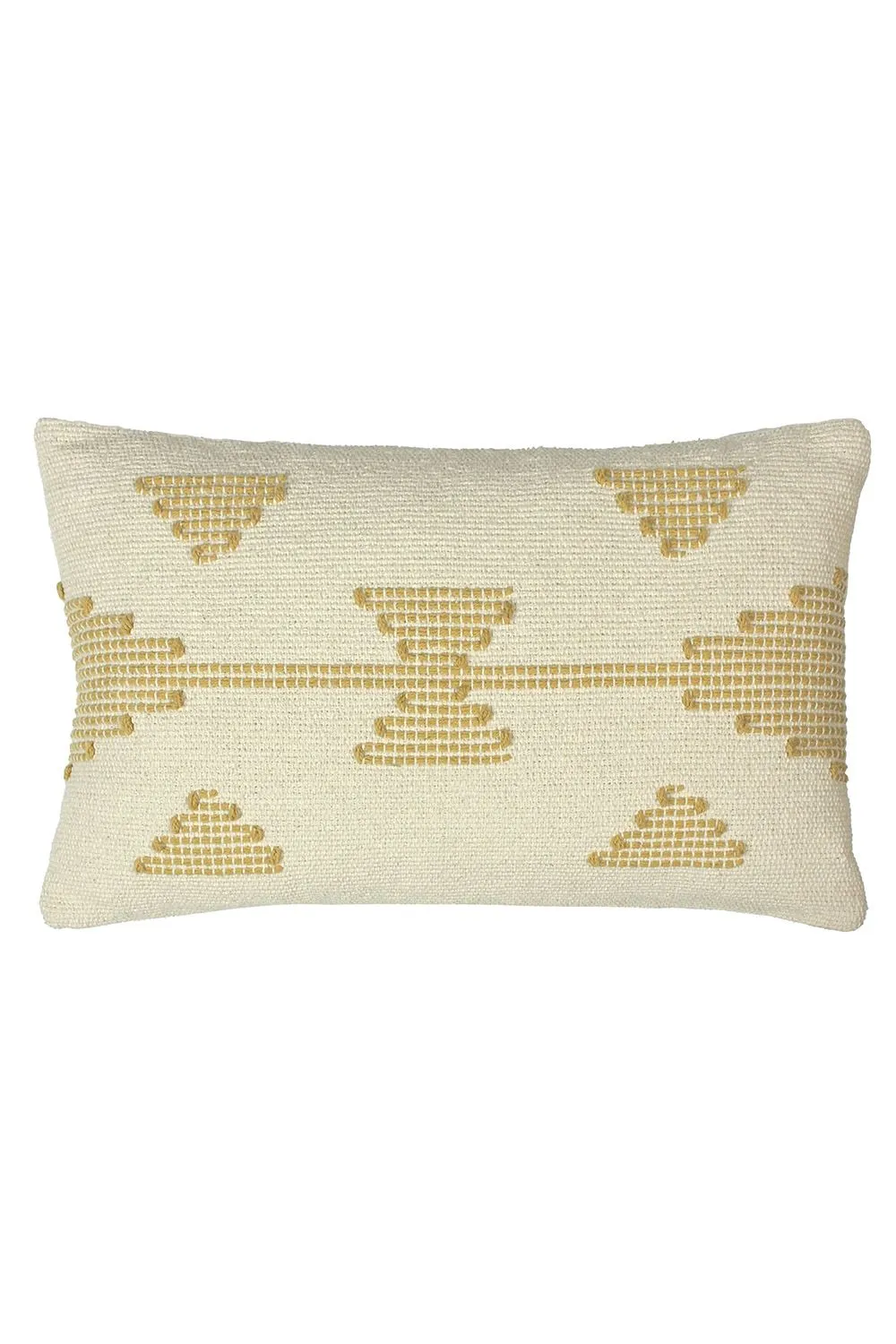 Furn Sonny Stitched Kilim Loom Woven Cushion in Yellow