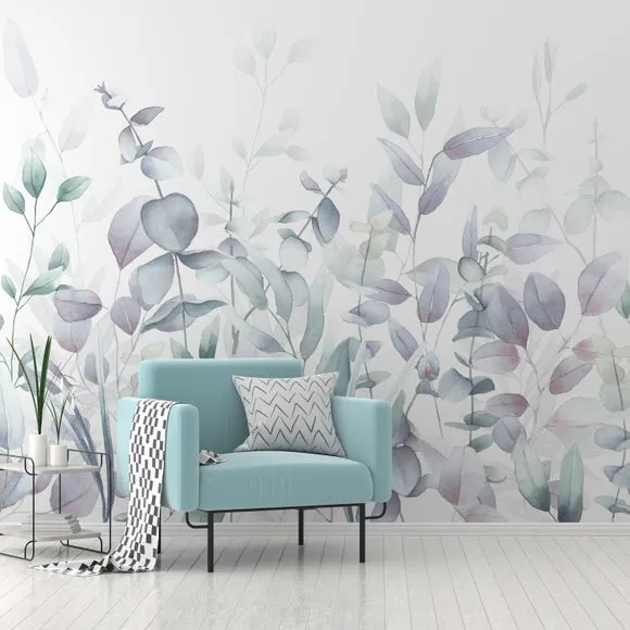 Watercolour Leaves Wall Mural 1