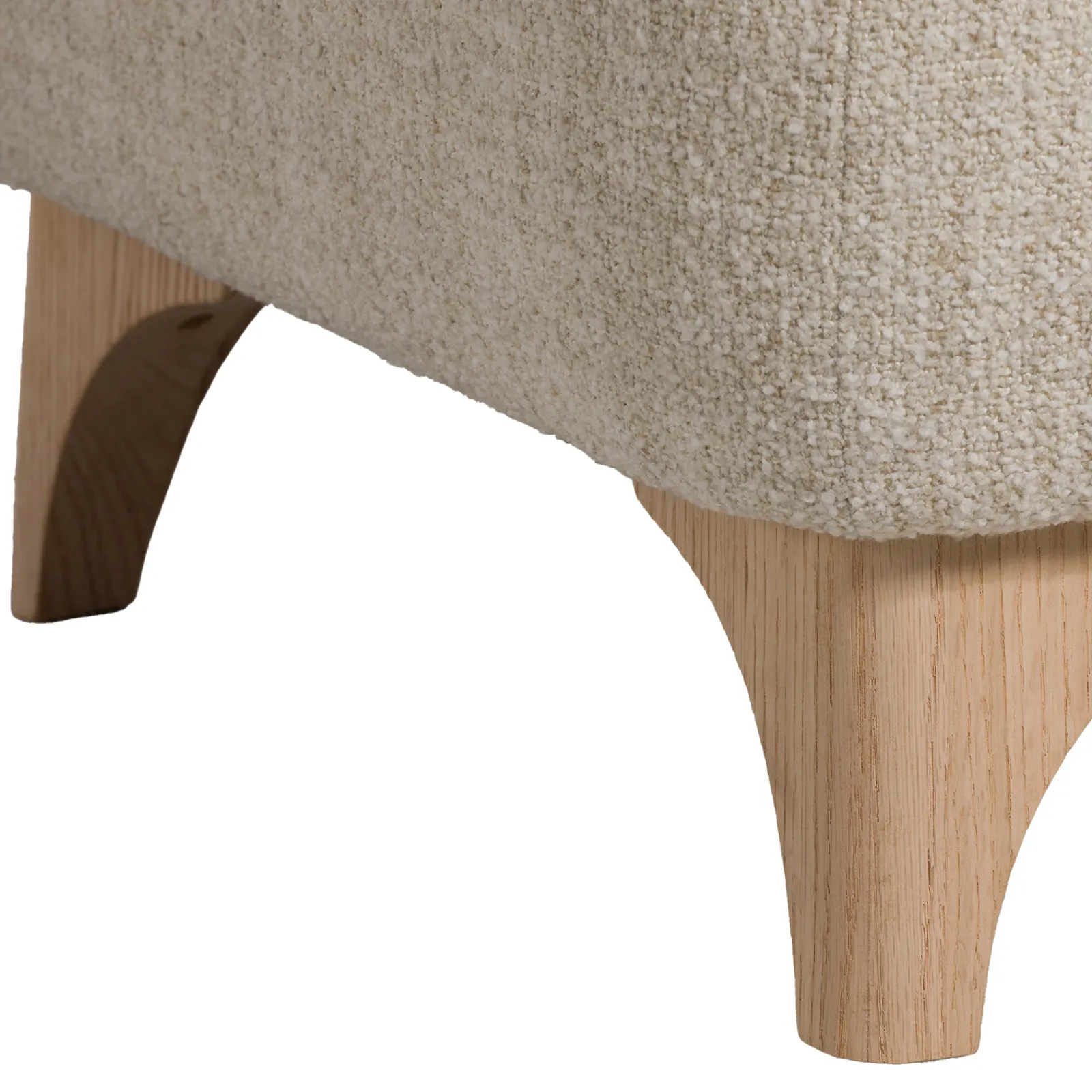 Calloway Bench Stool Natural Oak Foot, Neutral Fabric | Barker & Stonehouse 6