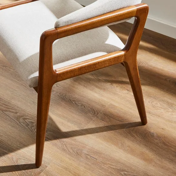 Hugh Dark Stained Dining Chair, Fabric 6