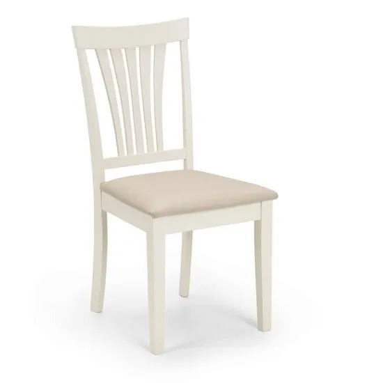 Cameo Dining Chair In Taupe Linen Effect Seat With Ivory Finish