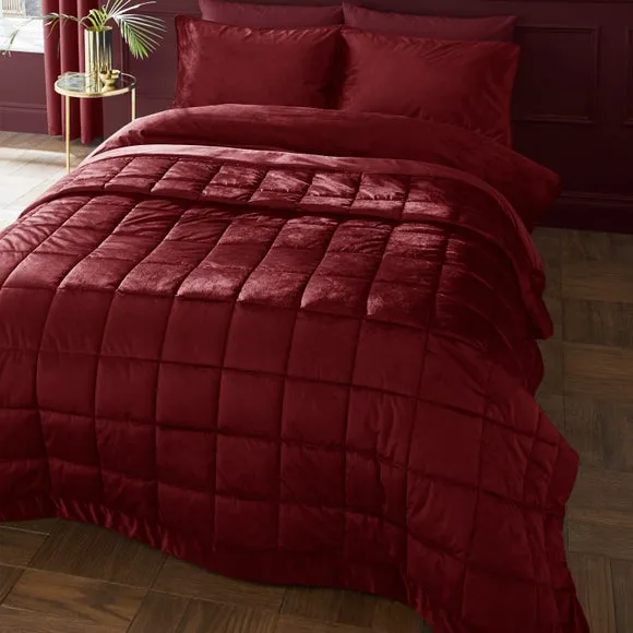 Catherine Lansfield Kingsley Matt Velvet Quilted Bedspread 3