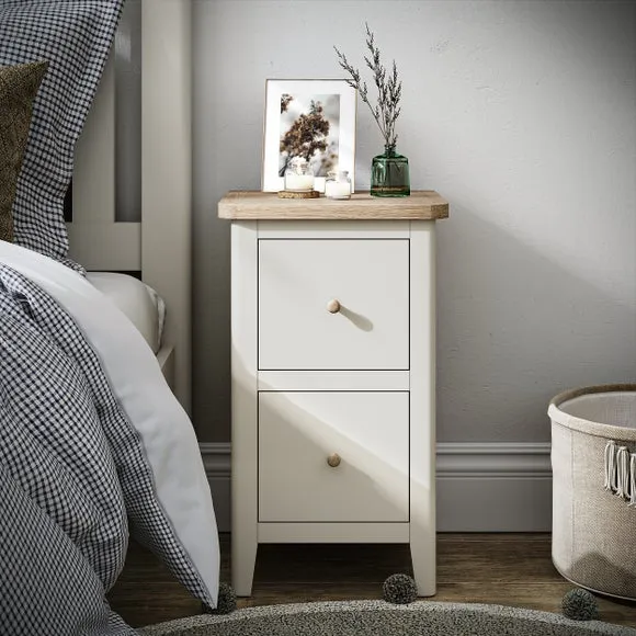 Bromley II 2 Drawer Slim Bedside Table