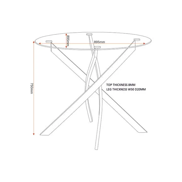 Sheldon Round Glass Top Dining Table 3