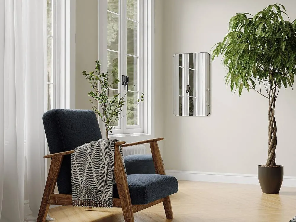 Vente-unique Rectangular Bathroom Mirror With Black Surround - 50 X 80 Cm 6