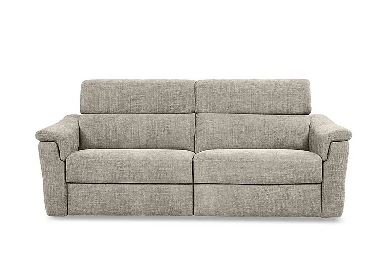 Bella 3 Seater Fabric Recliner Sofa with Headrests and Power Lumbar