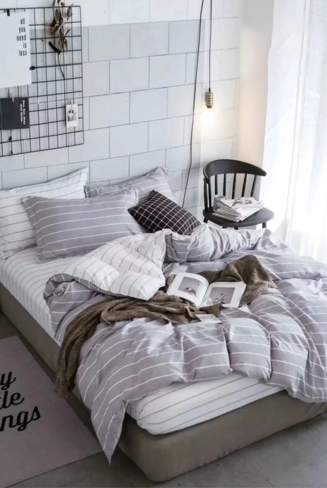 Ezysleep Silver Stripe Printed Duvet Set