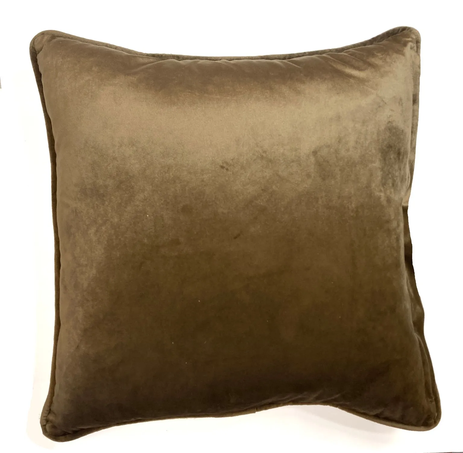 Rapport Home Piped Velvet Polyester Cushion Cover in Natural 2