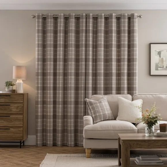 Belhaven Check Eyelet Curtains 3