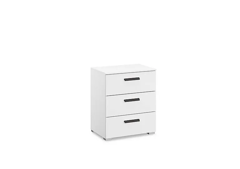Dante 3 Drawer Décor Bedside Cabinet - Alpine White
