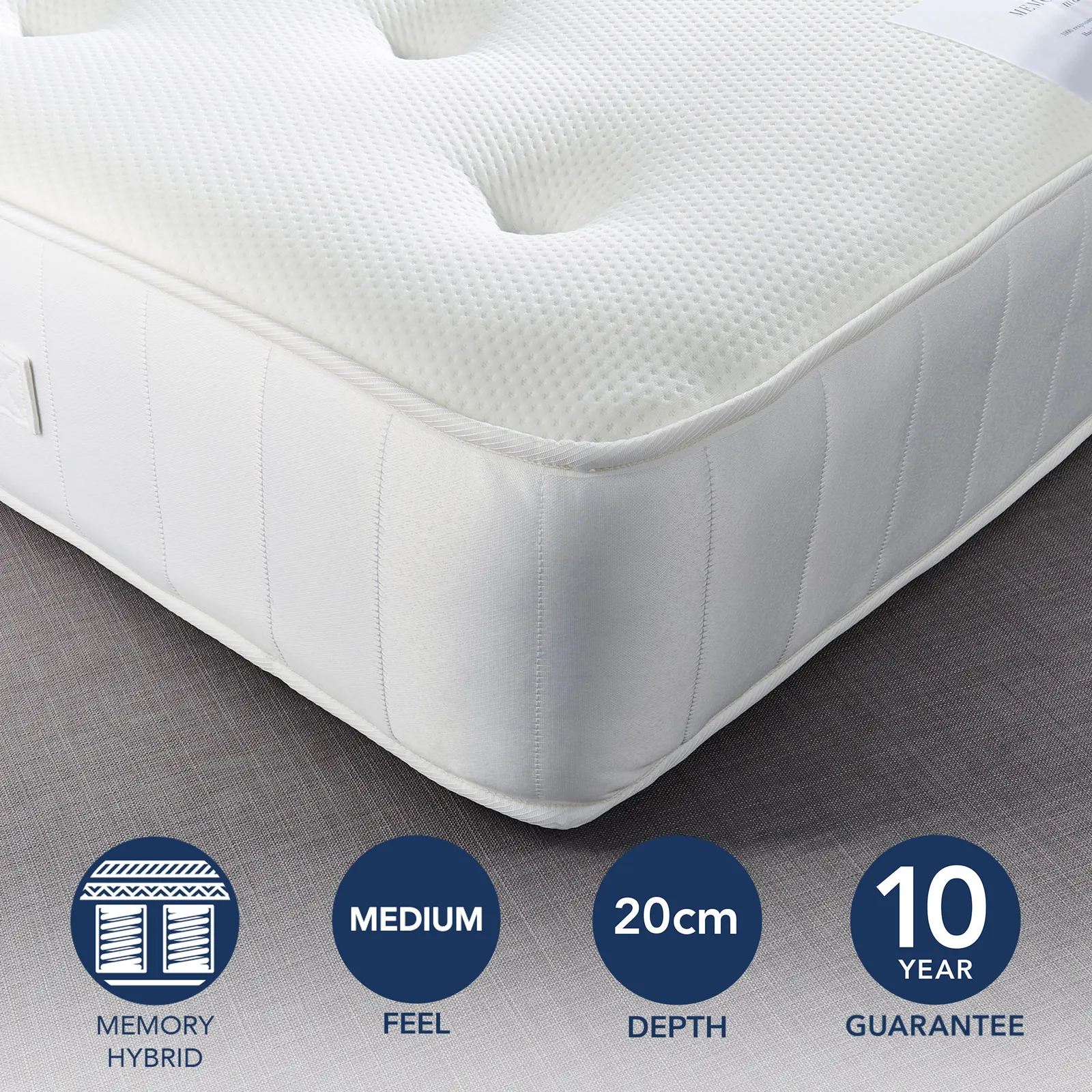 Fogarty Just Right Memory Foam Top Orthopaedic Open Coil Mattress White
