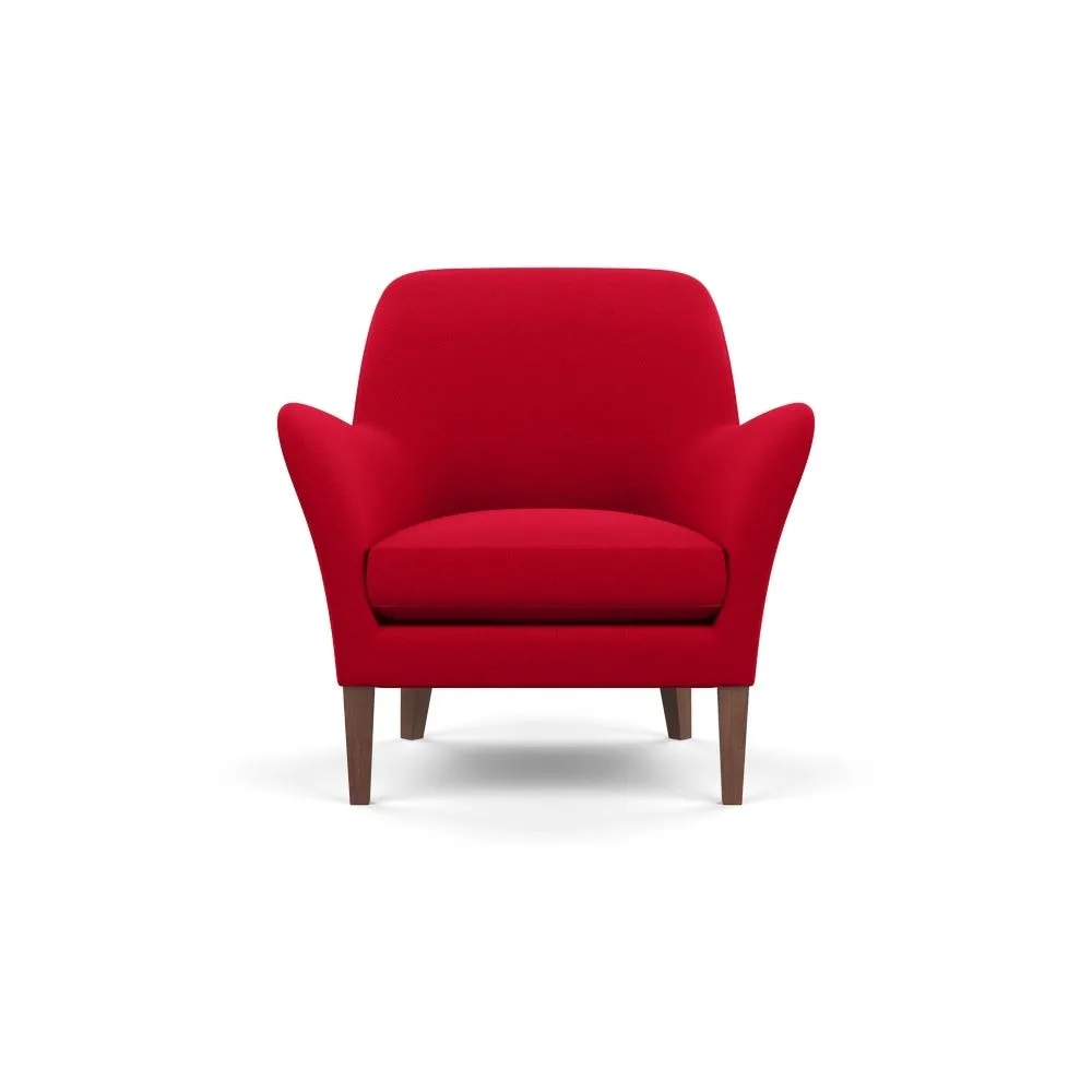 Heal's Wallis Armchair Melton Wool Red Oxide Walnut Feet 2