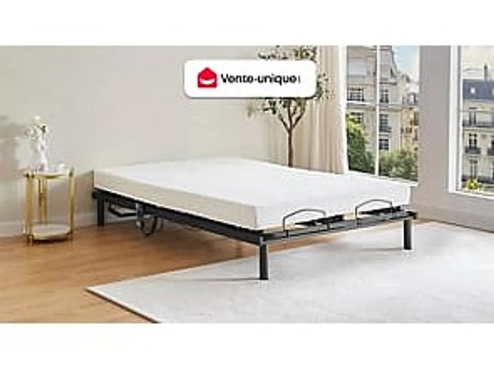 Vente-unique Electric Adjustable Slatted Bed Base - 5 Sleeping Surfaces - 140 X 200 in Black 4