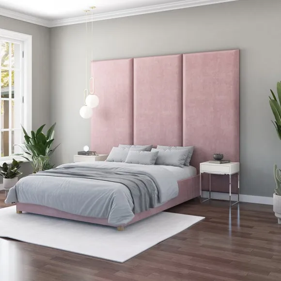 Hanging Wall Panel Dual Mount Plush Velvet Headboard 5