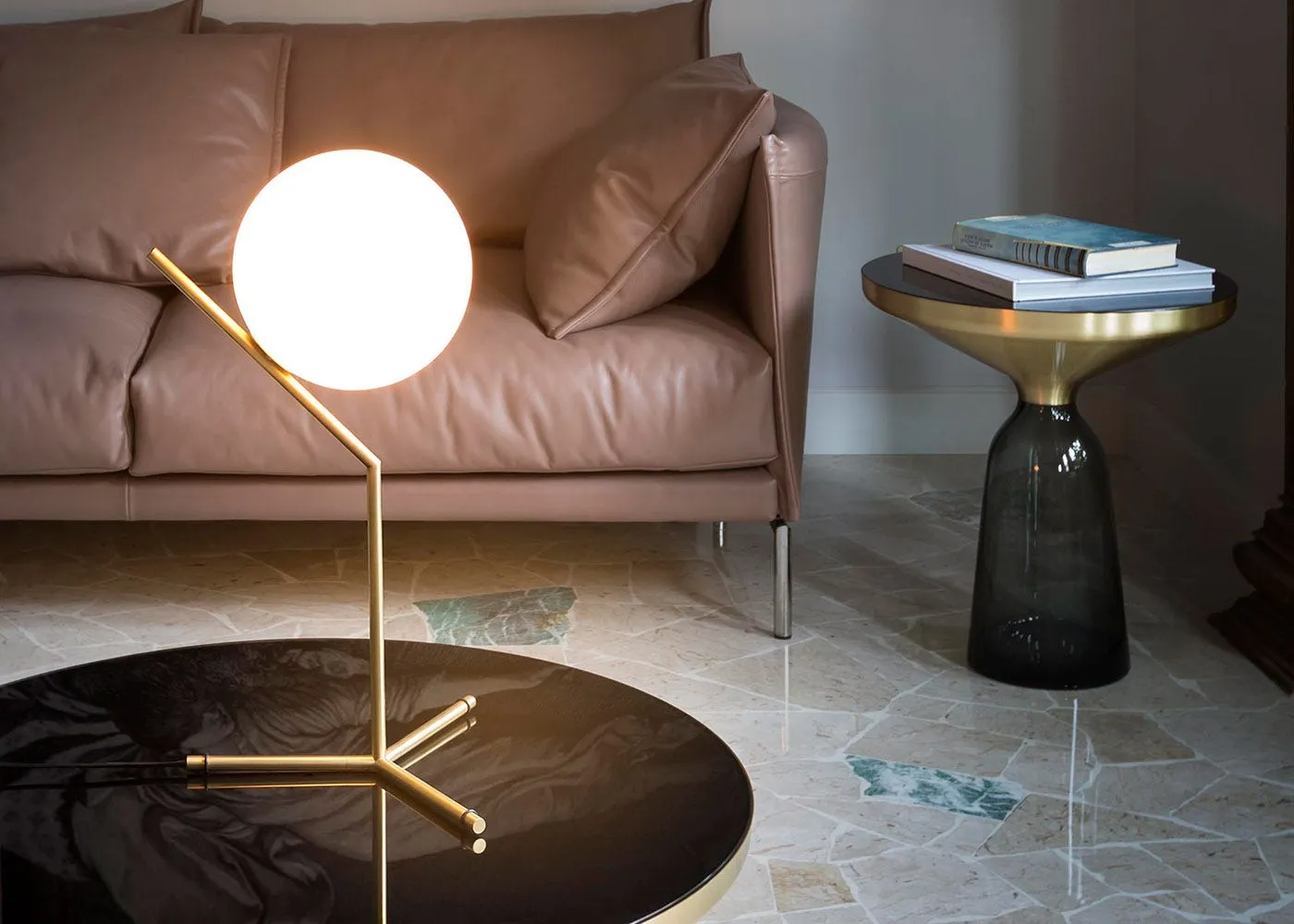 Flos IC T1 High Table Light Brushed Brass 4