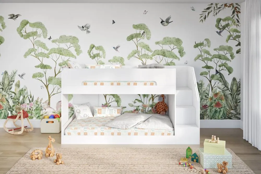 Flair Deimo Staircase Low Bunk Bed White 3