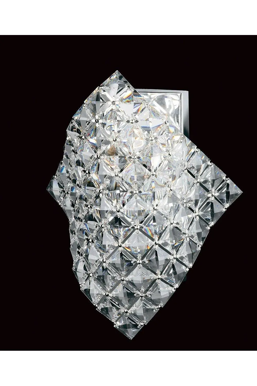 Netlighting Diamond Crystal Single Wall Light Chrome Frame in Grey