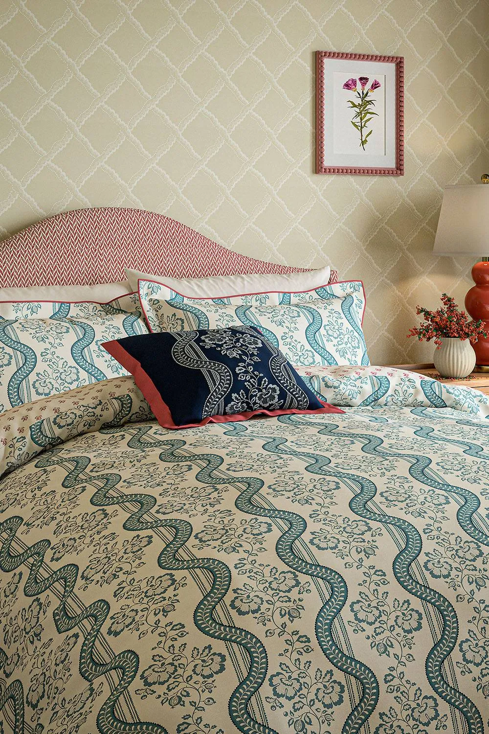 Sanderson 'Aubrey & Hykenham' Cotton Cushion in Indigo 4